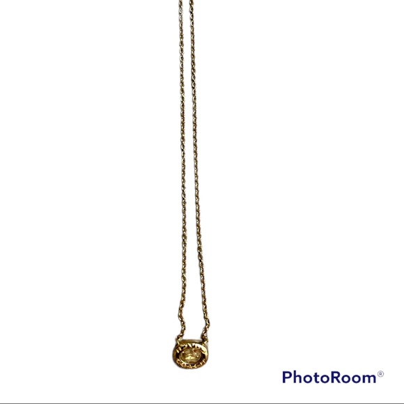Coach necklace gold color with stone design,nwt. - Picture 2 of 4